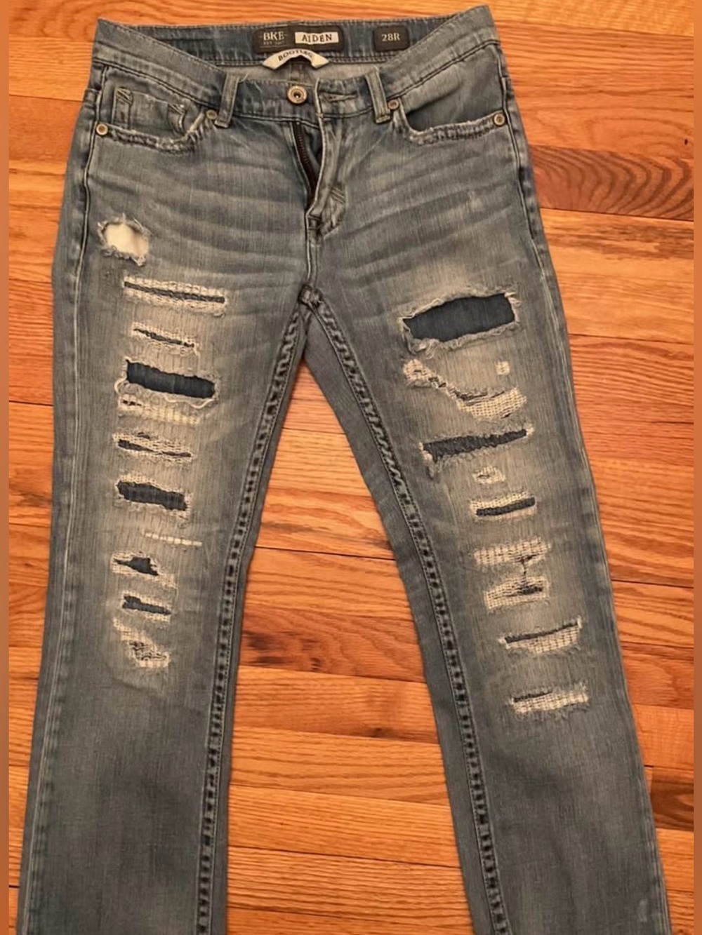 BKE Aiden Men’s  Distressed Light Blue Jeans 28x30